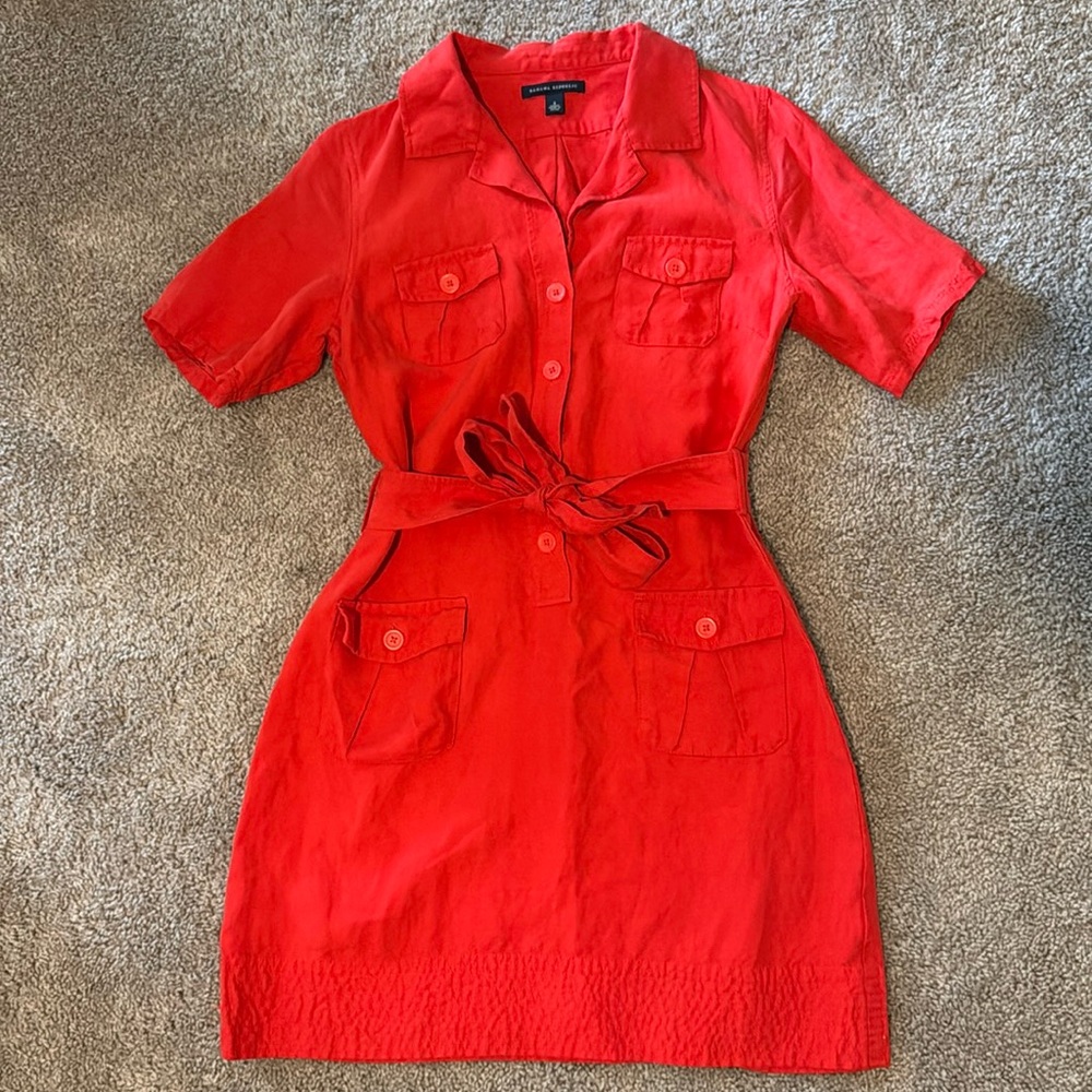 Banana Republic Red Shirt Dress
